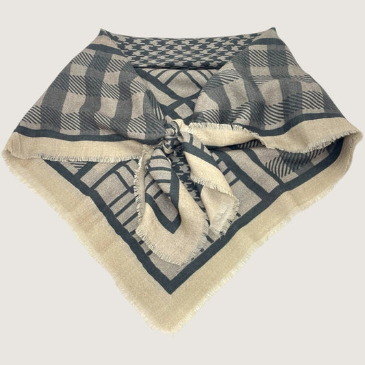 erfurt luxury Black checks Scarves 09 Black Night