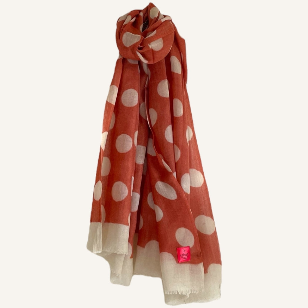 erfurt luxury Dotted Wool Scarves 29 Peach