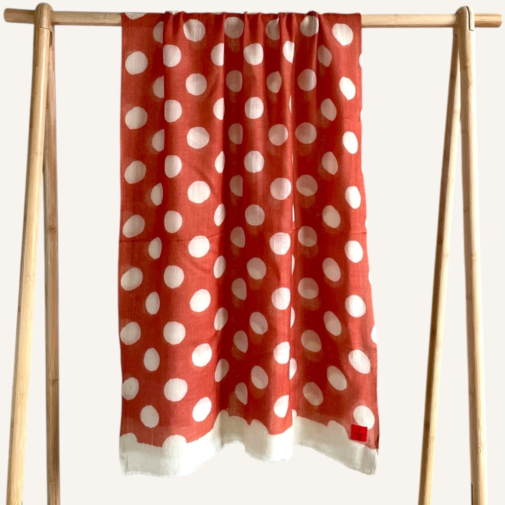 erfurt luxury Dotted Wool Scarves 29 Peach