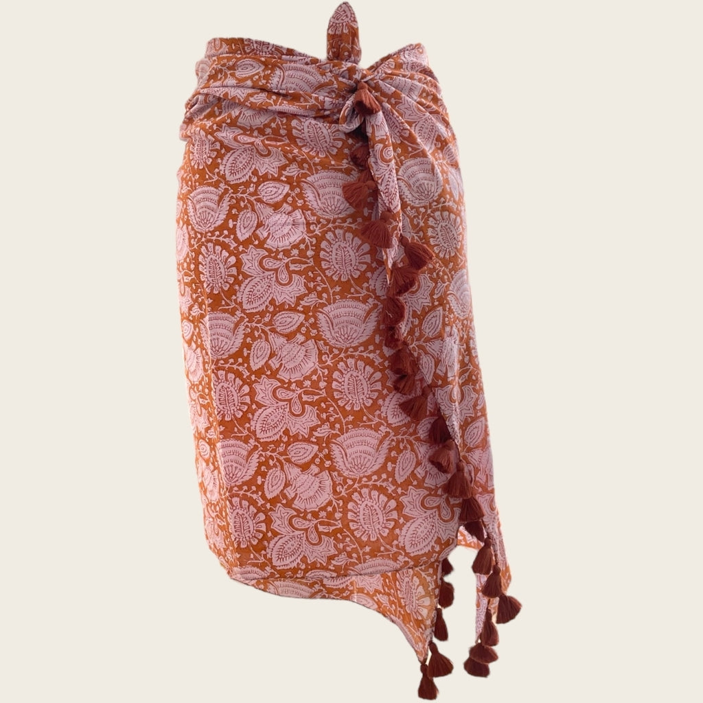 erfurt luxury Flower with tassels Scarves 56 Brunt Sienna