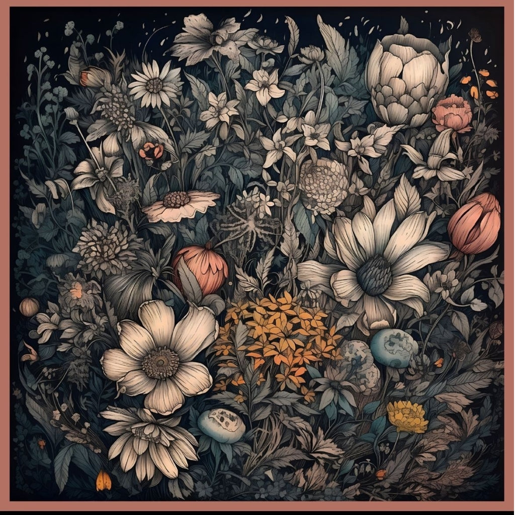 erfurt luxury French vintage flowers Scarves 85 Brownie