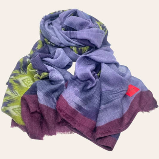 erfurt luxury Geometric floral Cashmere Scarves 69 Navy