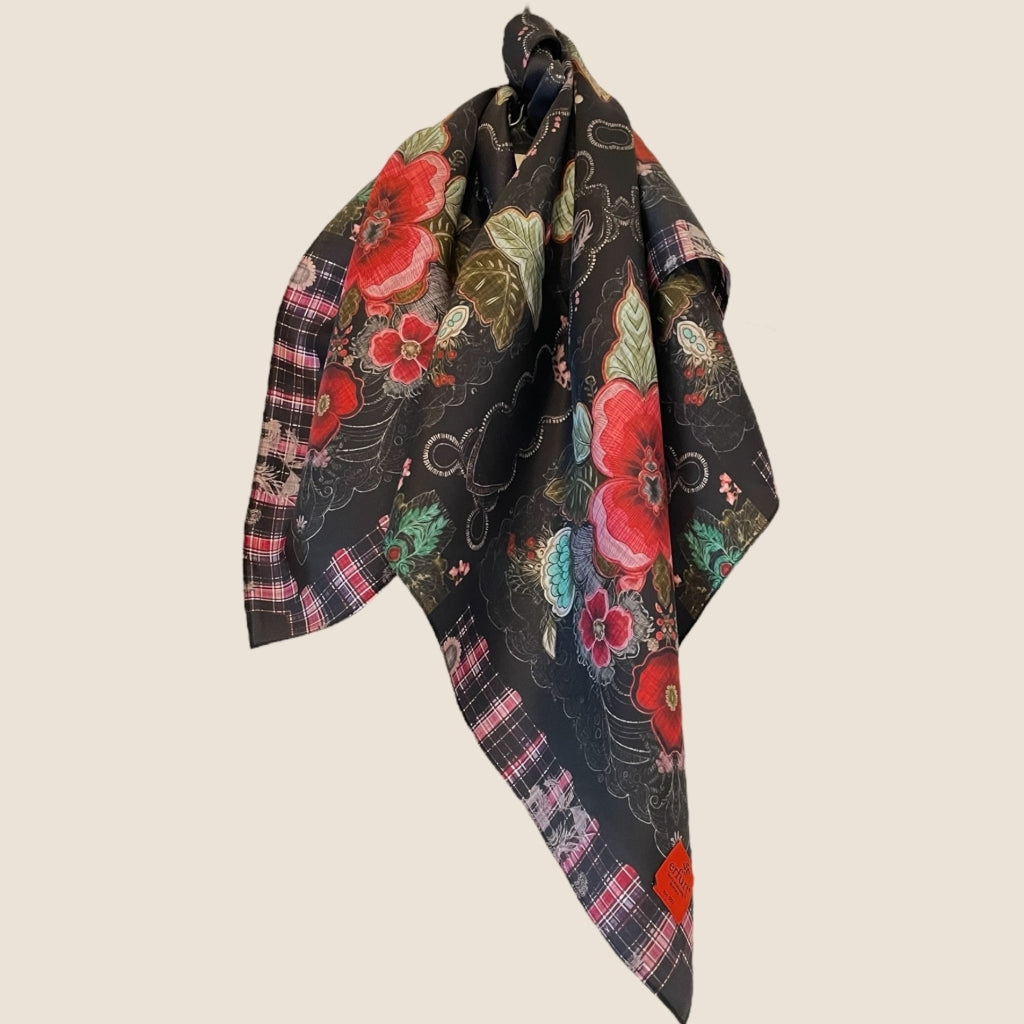 erfurt luxury Gipsy Silk Scarves 09 Black Night