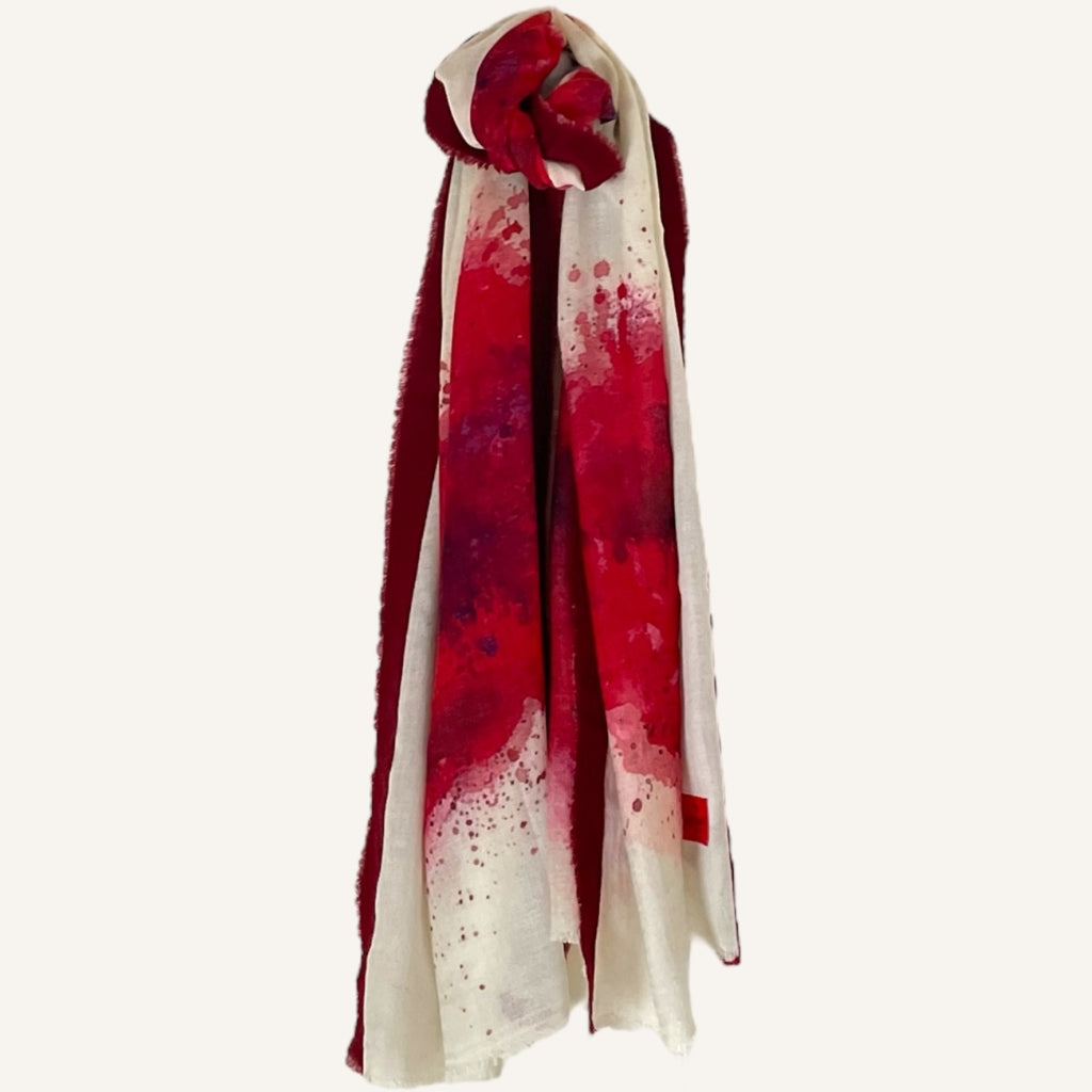 erfurt luxury Hearts Wool Scarves 35 Red