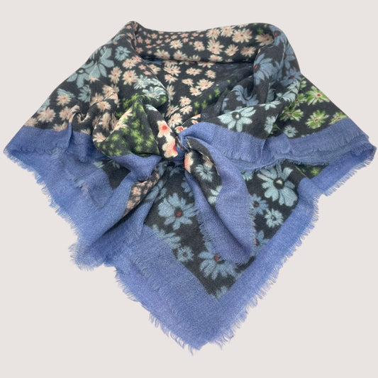 erfurt luxury Mille Fleur Scarves 65 Colony Blue