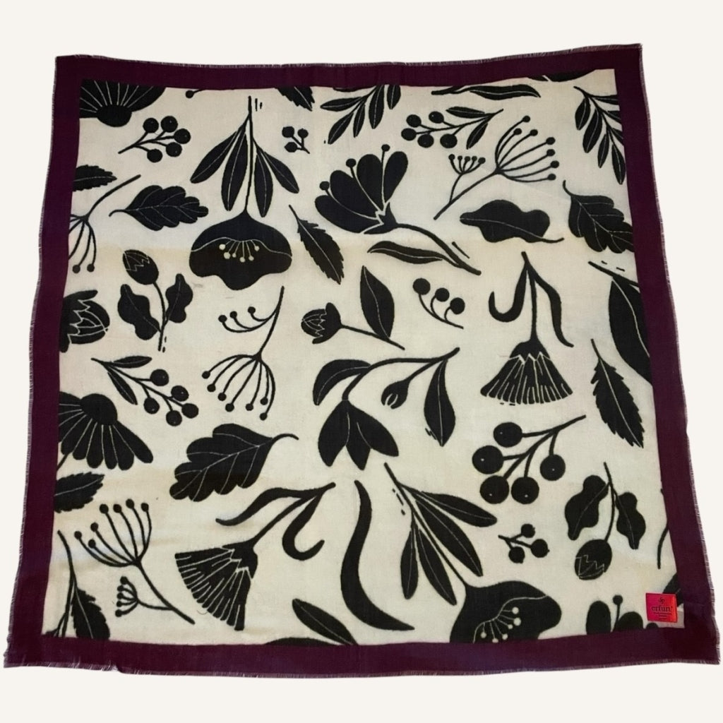 erfurt luxury Monoprint Cashmere Scarves 09 Black Night