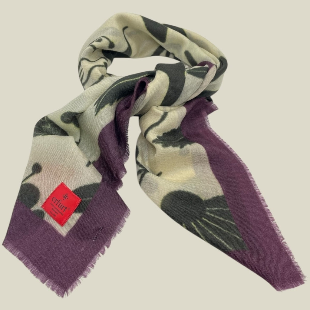 erfurt luxury Monoprint Cashmere Scarves 09 Black Night