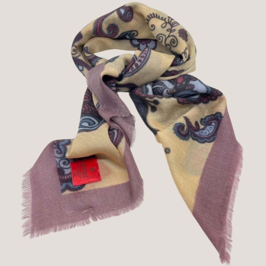 erfurt luxury Paisley flowers Cashmere Scarves 63 Dusty Blue
