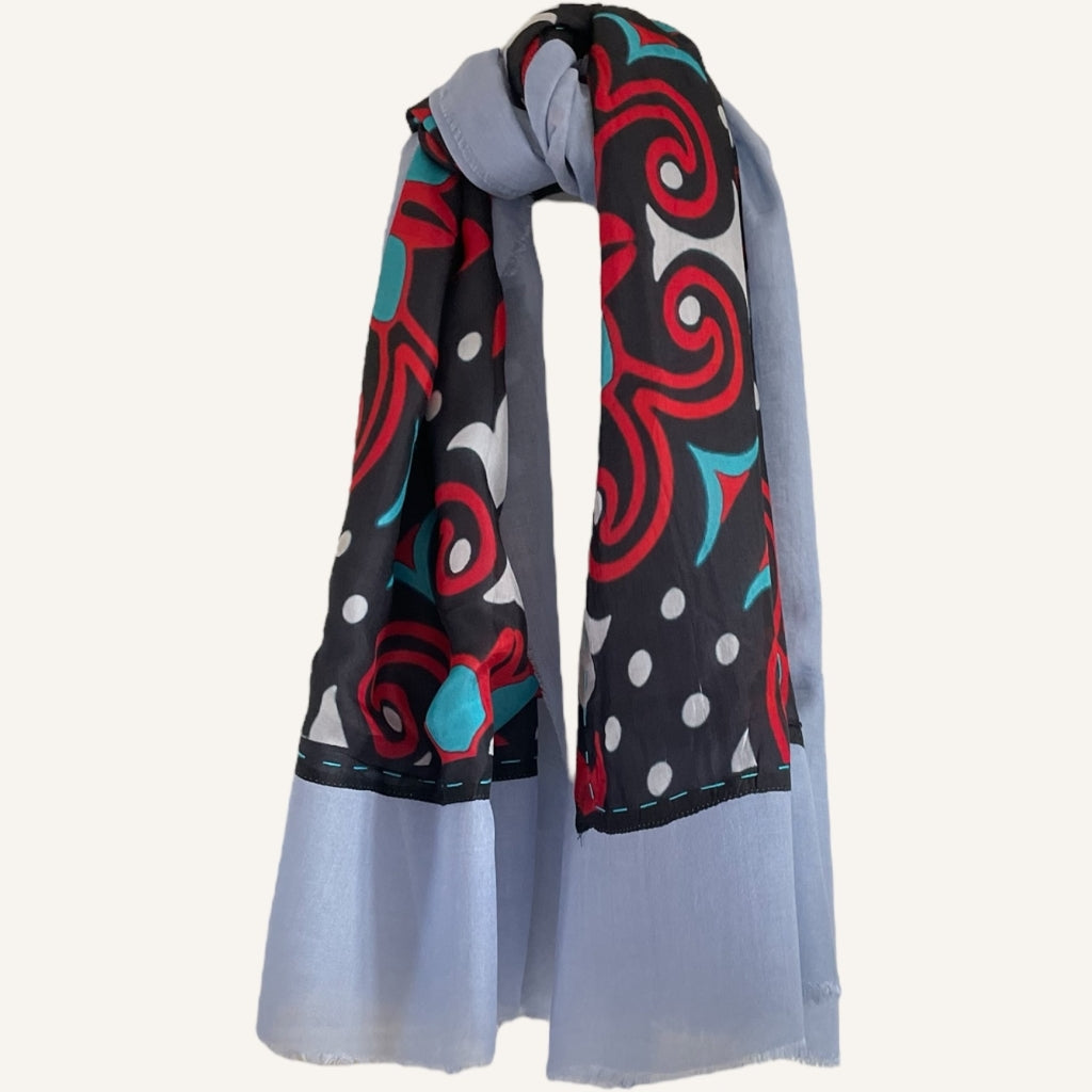 erfurt luxury Pottery Silk Scarves 69 Navy