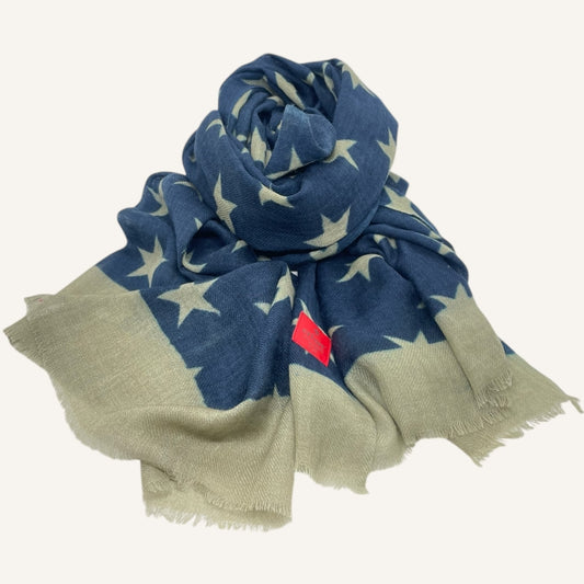erfurt luxury Stars Wool Scarves 69 Navy
