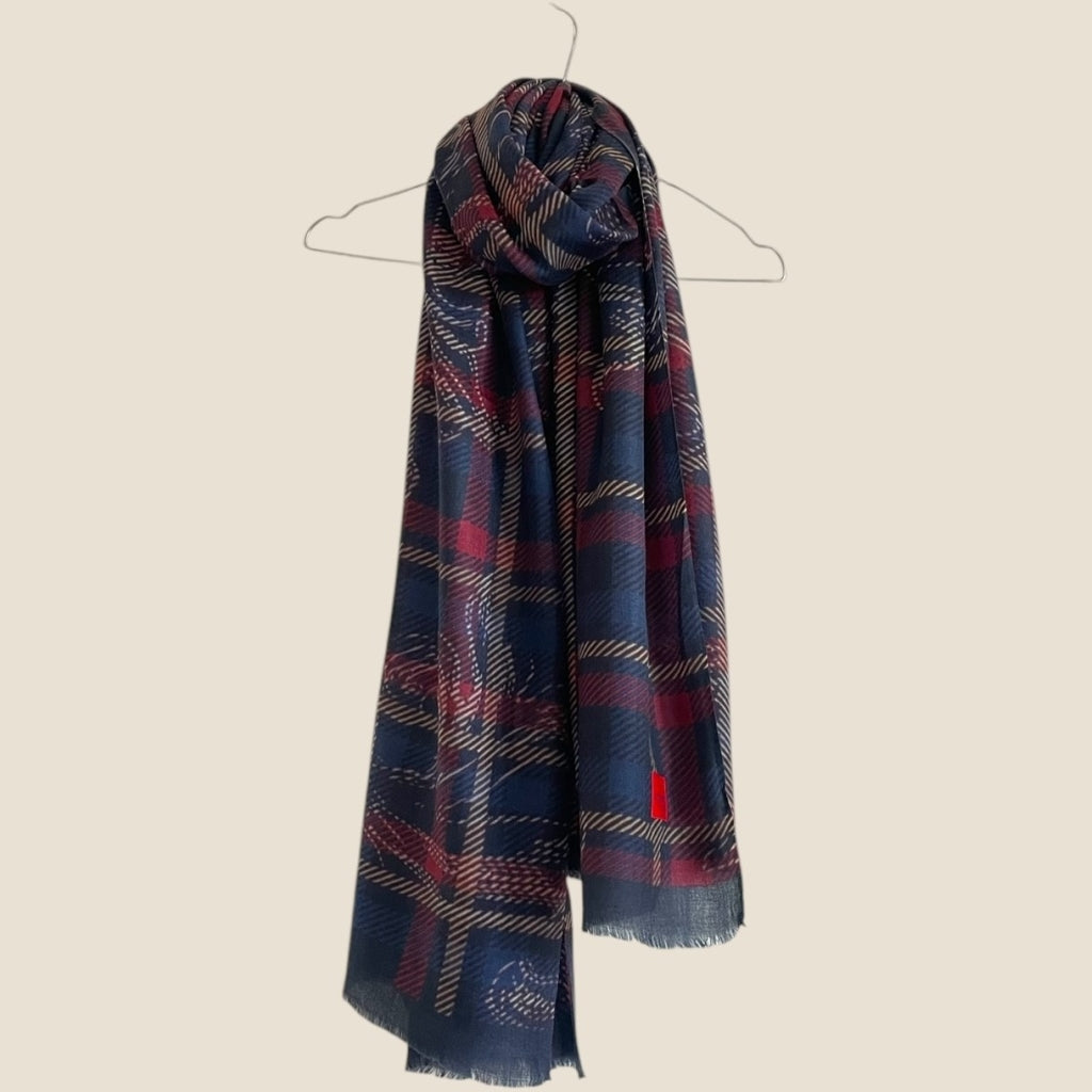 erfurt luxury Tartans Cashmere Scarves 69 Navy