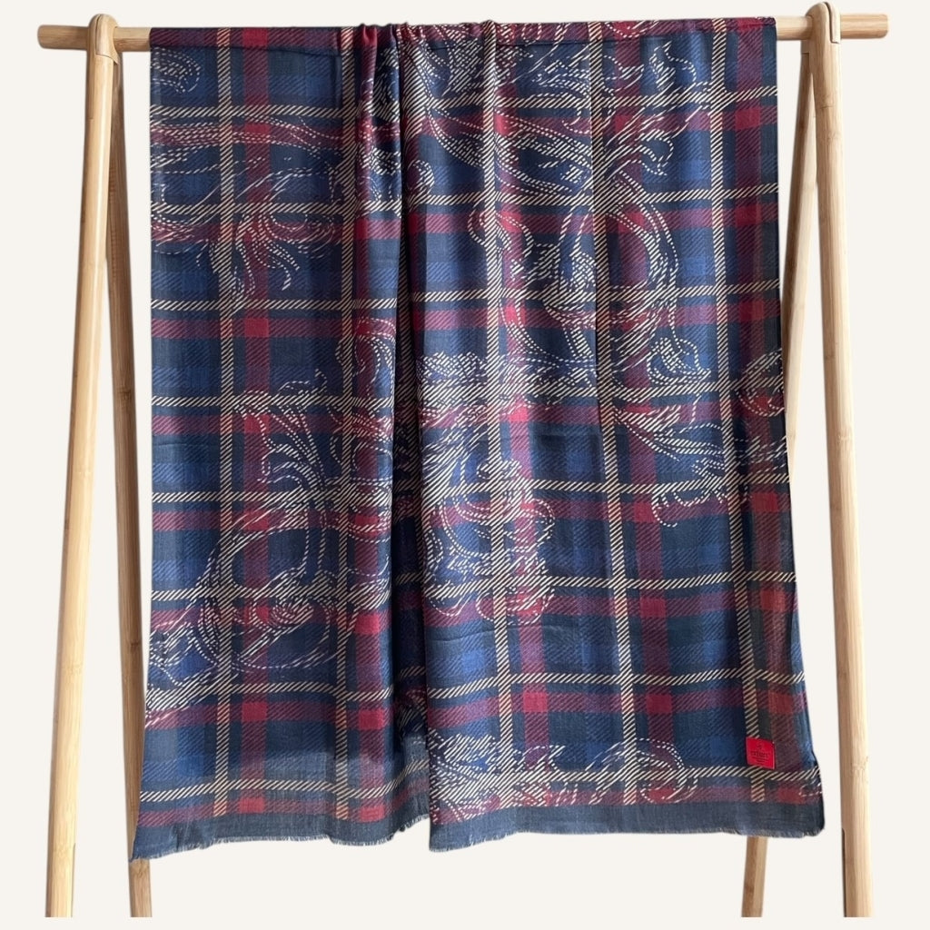 erfurt luxury Tartans Cashmere Scarves 69 Navy