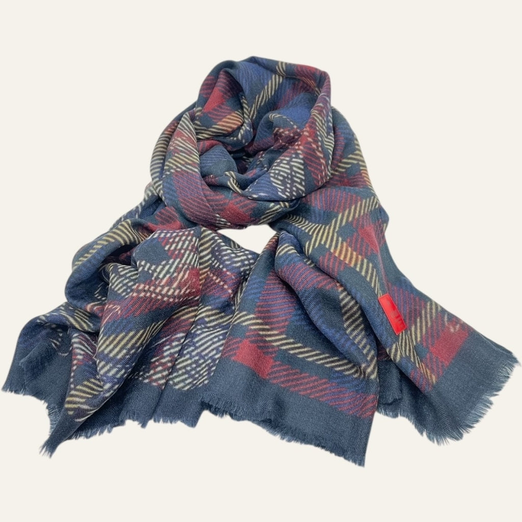 erfurt luxury Tartans Cashmere Scarves 69 Navy