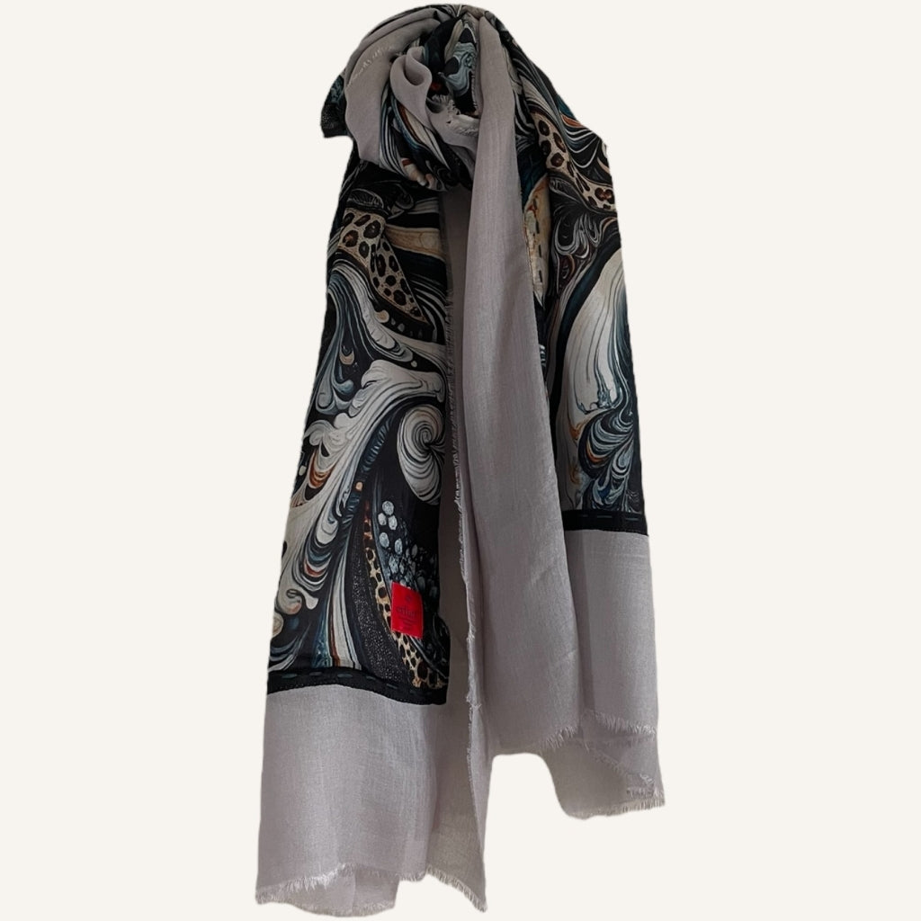 erfurt luxury Wild animal Silk Scarves 65 Colony Blue