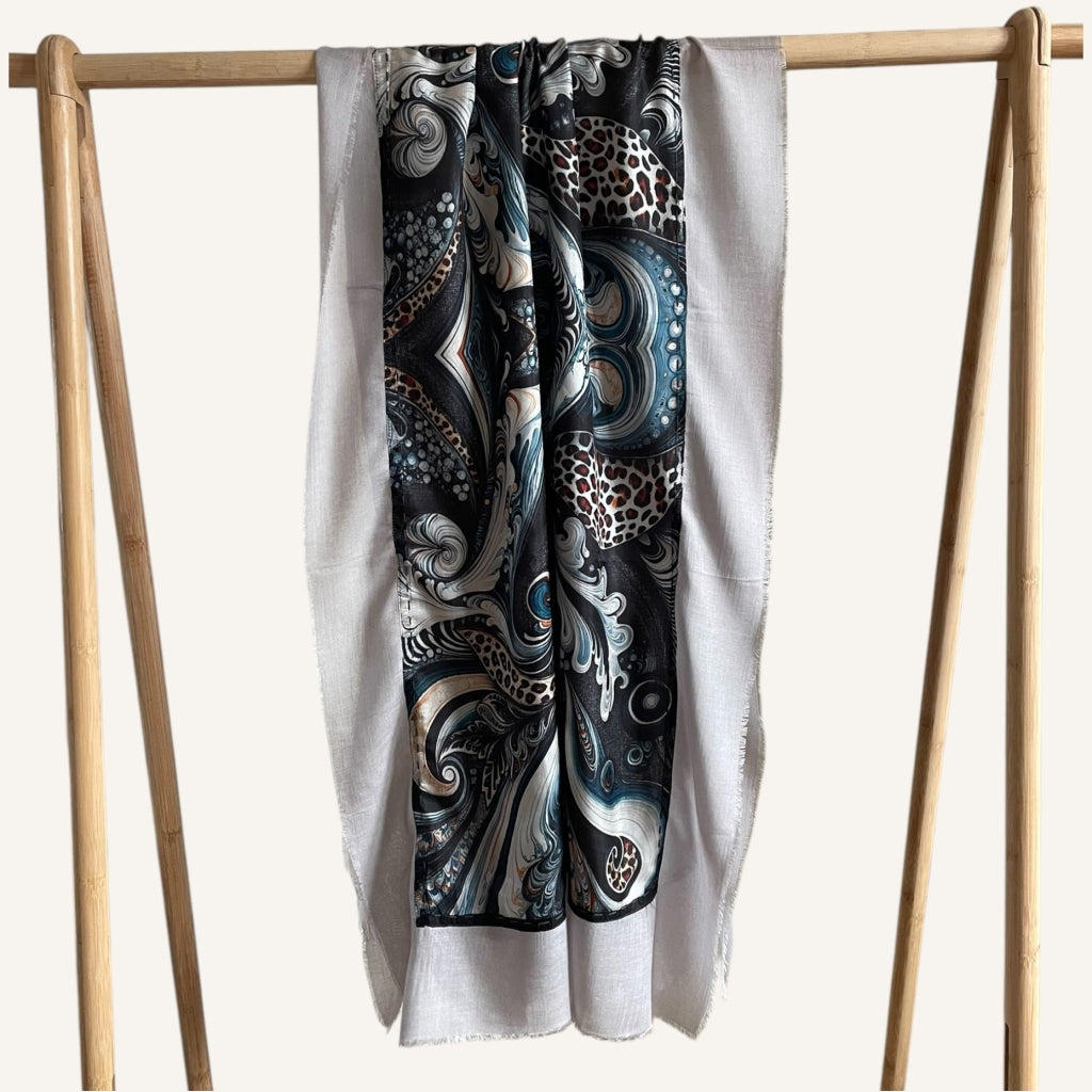 erfurt luxury Wild animal Silk Scarves 65 Colony Blue