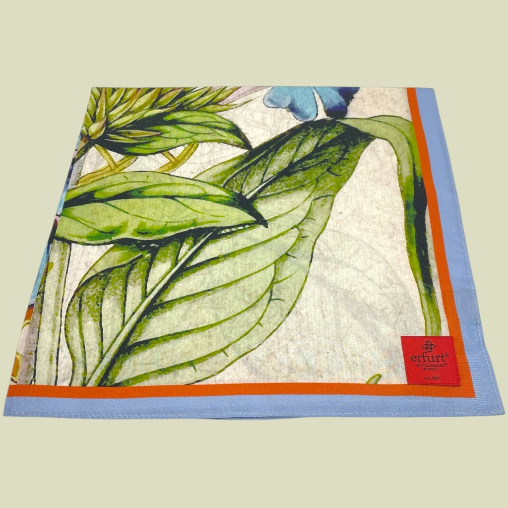 erfurt luxury flower fun Small scarves 65 Colony Blue