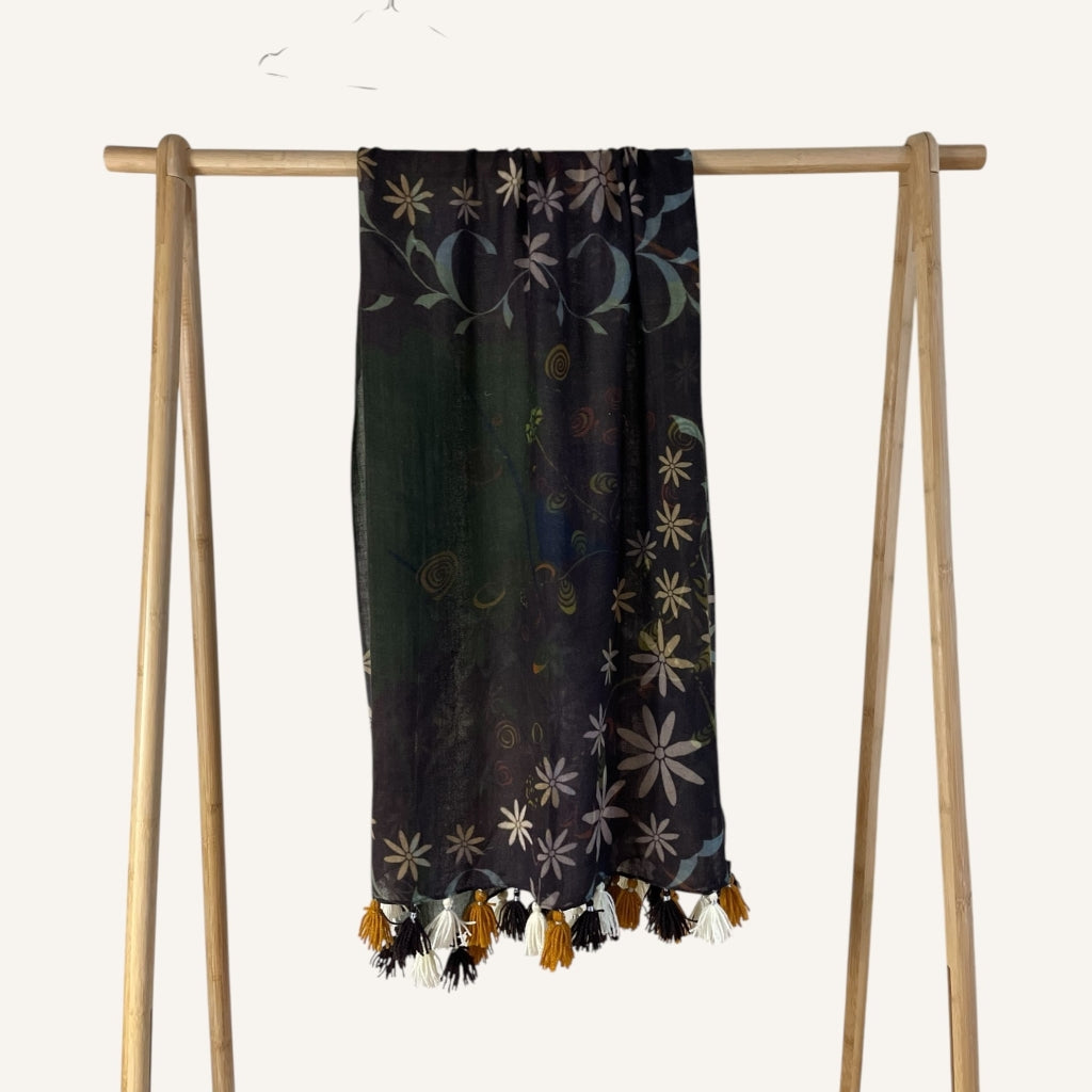 erfurt luxury Abstract Wool Scarves 85 Brownie