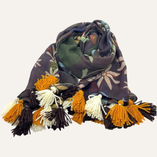 erfurt luxury Abstract Wool Scarves 85 Brownie