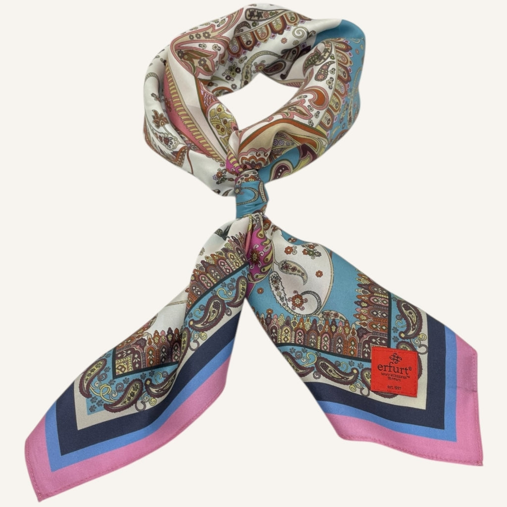 erfurt luxury Big paisley Silk Scarves 37 Raspberry Pink