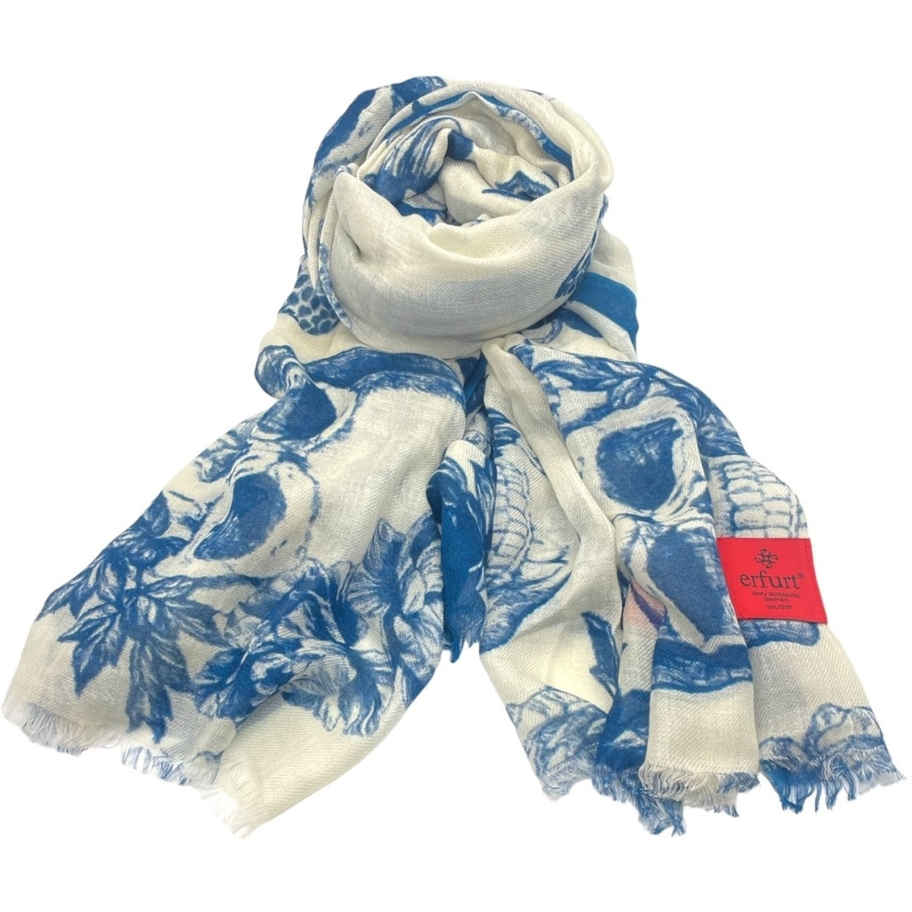 erfurt luxury Blue skulls Scarves 69 Navy