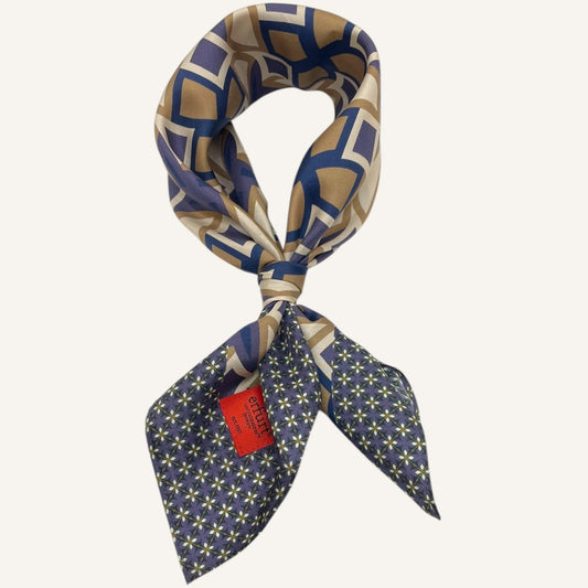 erfurt luxury Geometric tiles Silk Scarves 65 Colony Blue