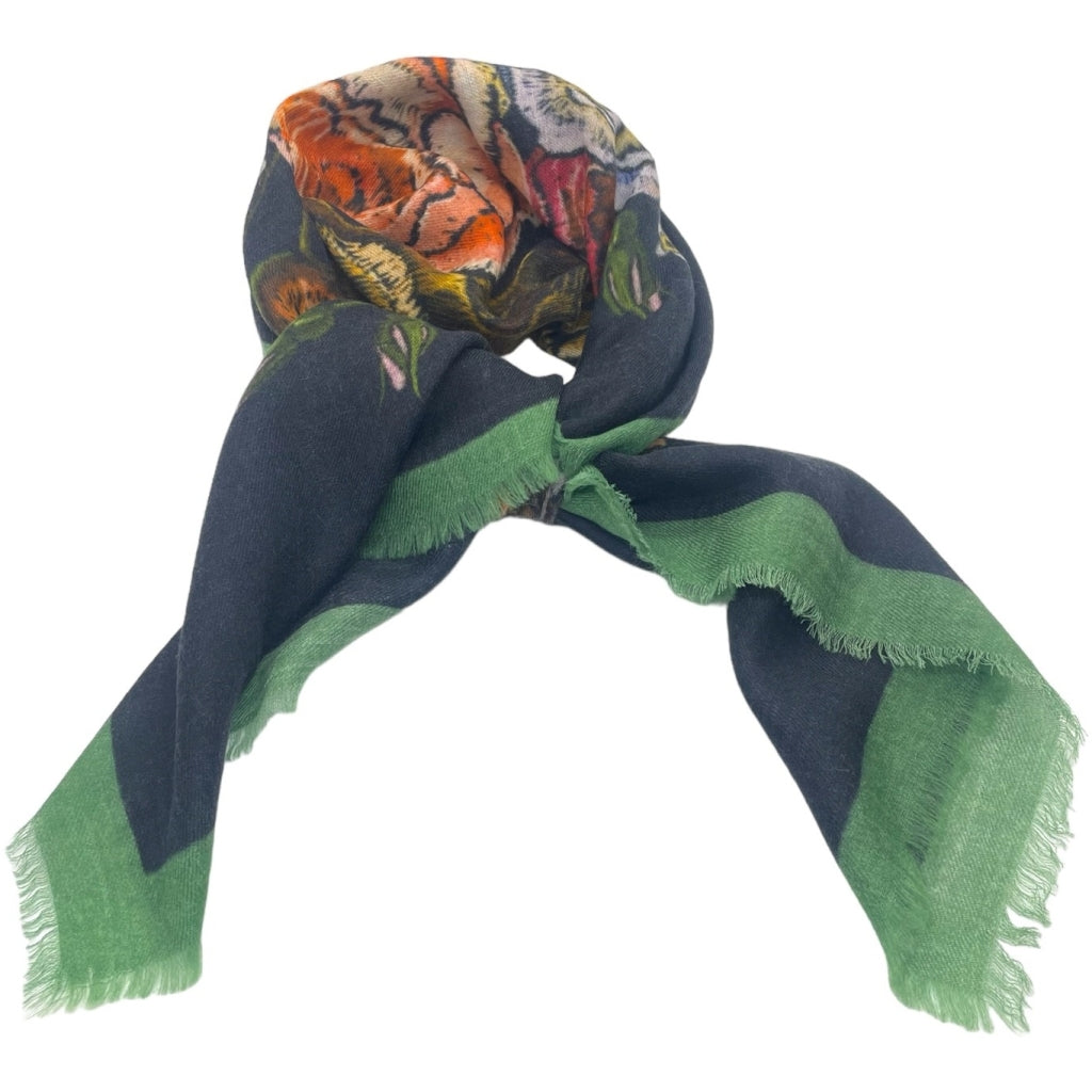 erfurt luxury Green skull Scarves 09 Black Night