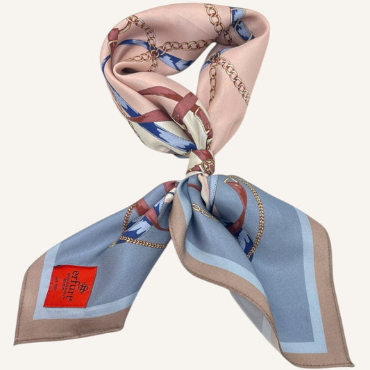 erfurt luxury Horse chains Silk Scarves 69 Navy
