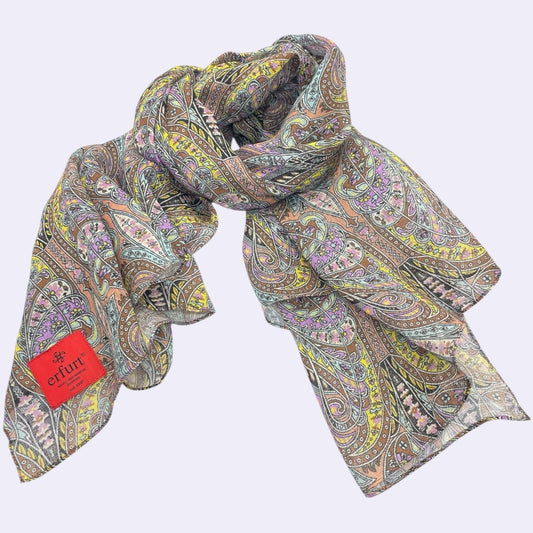 erfurt luxury Paisley linen Scarves 29 Peach