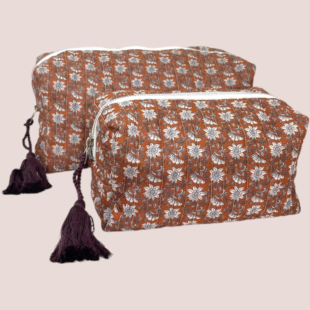 erfurt luxury Quilted pouches set of 2 pcs. Pouches set 29 Peach