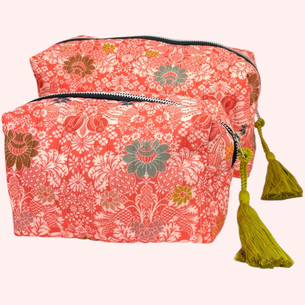 erfurt luxury Quilted pouches set of 2 pcs. Pouches set 35 Red