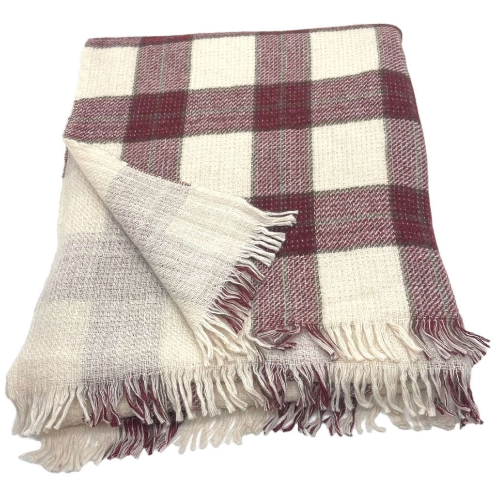 erfurt luxury Royal checks Scarves 39 Boysenberry