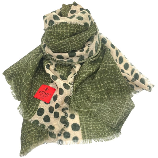 erfurt luxury Snake dots Scarves 47 Military Olive