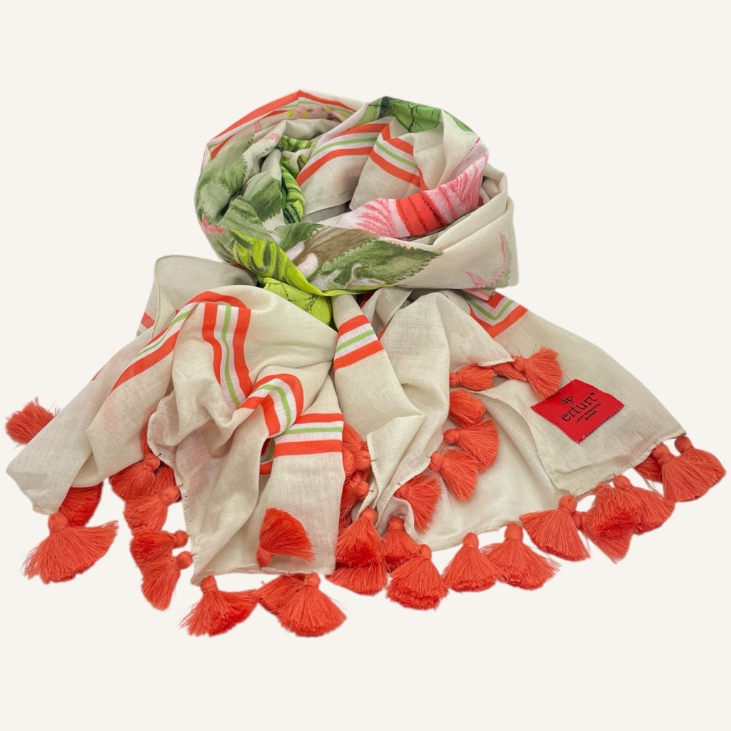 erfurt luxury Soft flowers Scarves 29 Peach