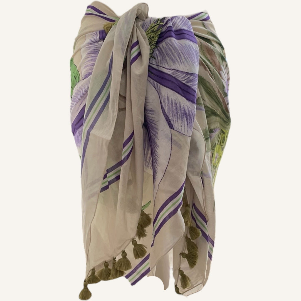 erfurt luxury Soft flowers Scarves 79 Purple Velvet
