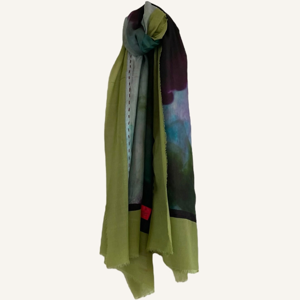 erfurt luxury Water paint Silk Scarves 39 Boysenberry