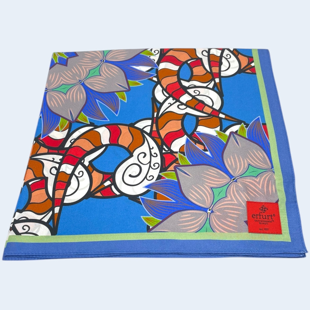 erfurt luxury blue circle Small scarves 65 Colony Blue