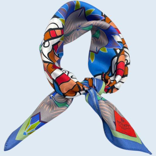 erfurt luxury blue circle Small scarves 65 Colony Blue